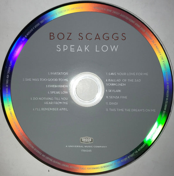 Boz Scaggs : Speak Low (CD, Album, Car)