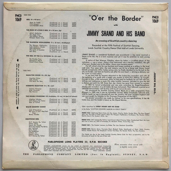 Jimmy Shand And His Band : O'er The Border (LP, Album, Mono)