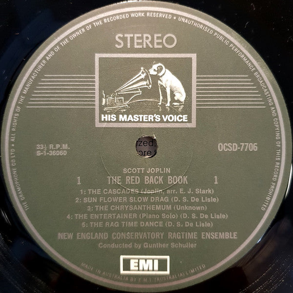 Scott Joplin, The New England Conservatory Ragtime Ensemble Conducted By Gunther Schuller : The Red Back Book (LP, Album, Oli)