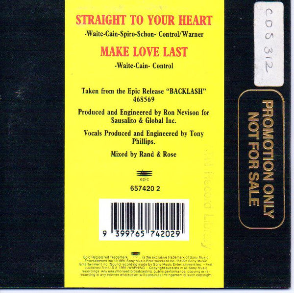 Bad English : Straight To Your Heart (CD, Single)