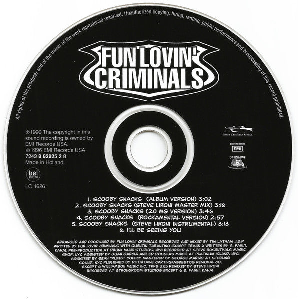 Fun Lovin' Criminals : Scooby Snacks (CD, Maxi)