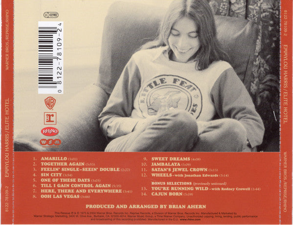 Emmylou Harris : Elite Hotel (CD, Album, RE, RM, Arv)
