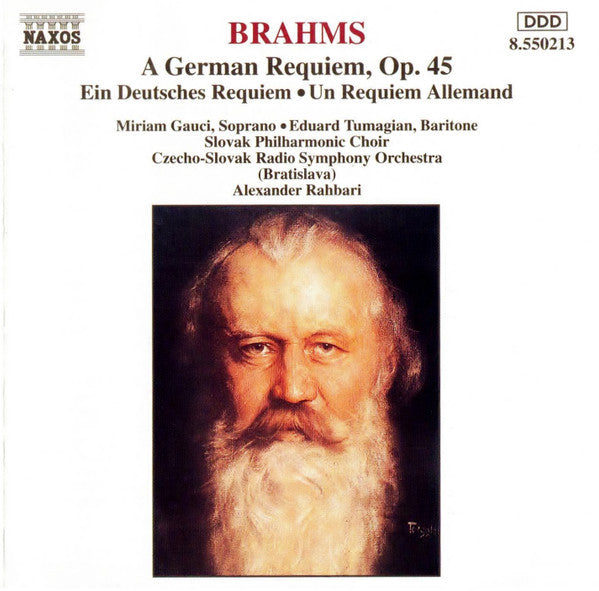 Johannes Brahms - Miriam Gauci • Eduard Tumageanian • Slovak Radio Symphony Orchestra • Alexander Rahbari : A German Requiem, Op. 45 (CD, Album, RE, RP)