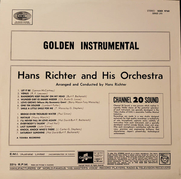 Hans Richter And His Orchestra* : Golden Instrumental (LP, Album, RE)