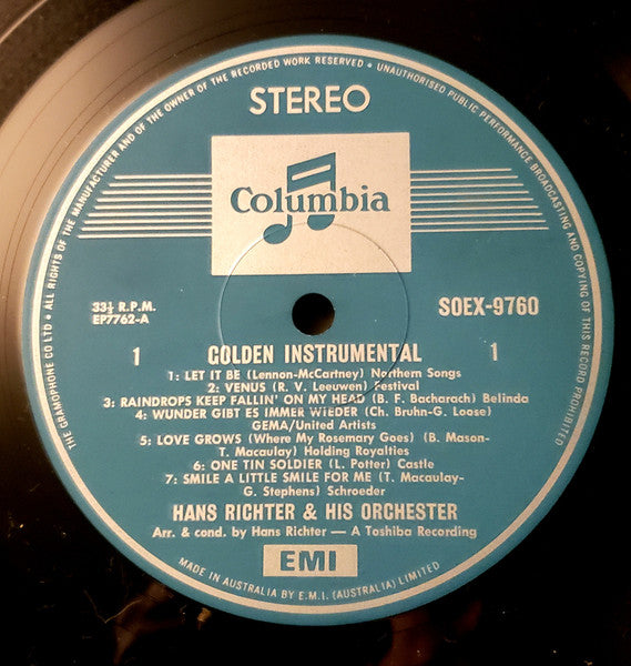 Hans Richter And His Orchestra* : Golden Instrumental (LP, Album, RE)