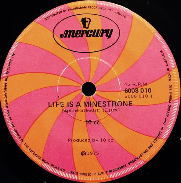 10 cc* : Life Is A Minestrone (7", Single)