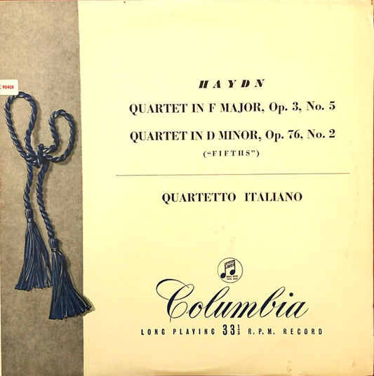 Joseph Haydn, Quartetto Italiano : Quartet In F Major, Op. 3, No. 5 - Quartet In D Minor, Op. 76, No. 2 (LP, Mono, RP)