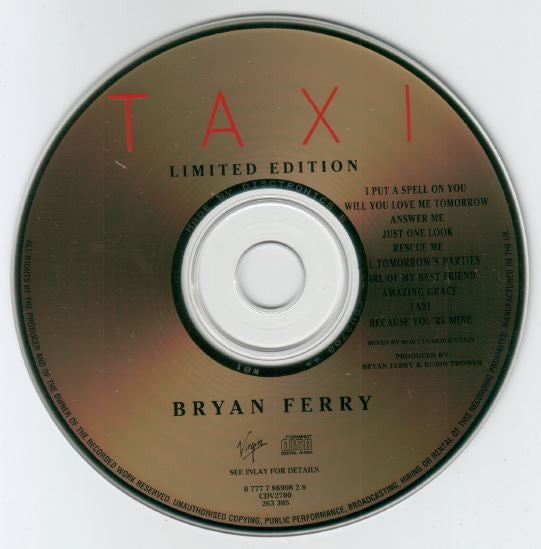 Bryan Ferry : Taxi (CD, Album, Ltd, Gol)