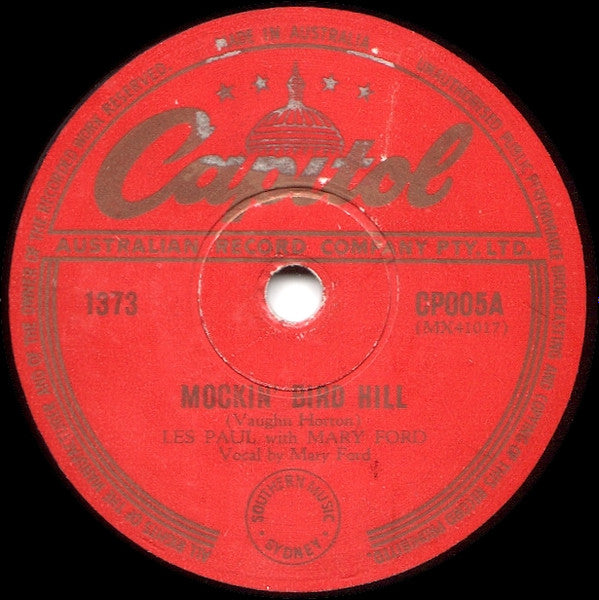 Les Paul With Mary Ford* : Mockin' Bird Hill / Chicken Reel (Shellac, 10")