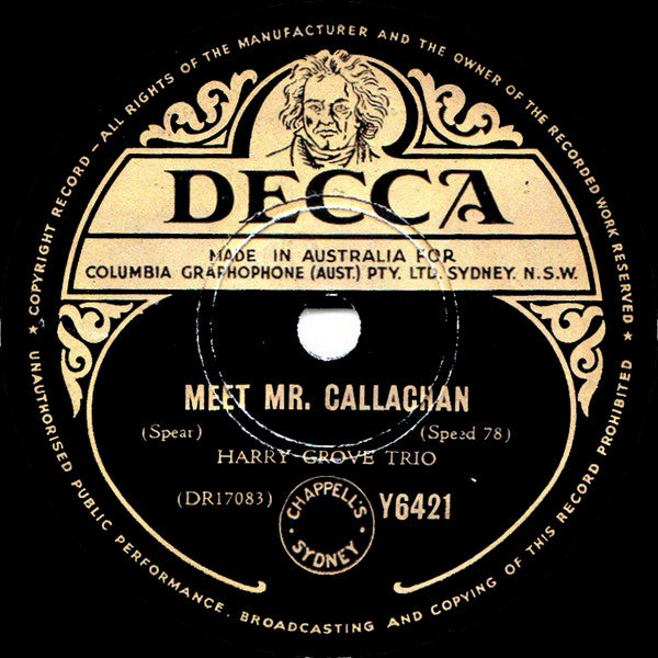 The Harry Grove Trio : Meet Mr. Callaghan / Intermezzo (Shellac, 10")