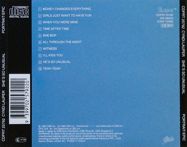 Cyndi Lauper : She's So Unusual (CD, Album, RE)