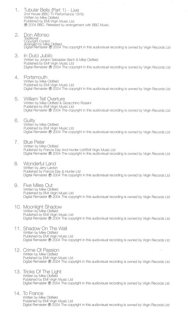 Mike Oldfield : Elements (The Best Of Mike Oldfield) (DVD-V, PAL)