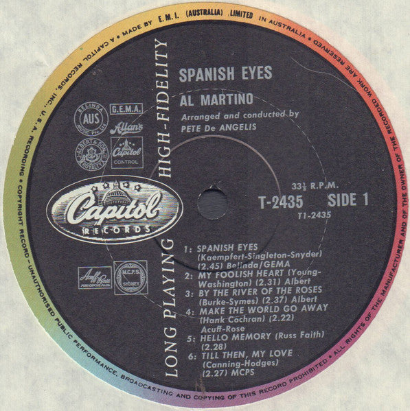 Al Martino : Spanish Eyes (LP, Album, Mono, Hig)