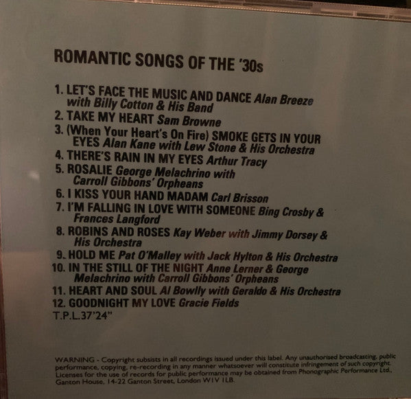 Various : Romantic Songs Of The 30s (CD, Comp)