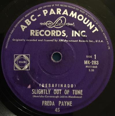 Freda Payne : (Desafinado) Slightly Out Of Tune (7", Single)