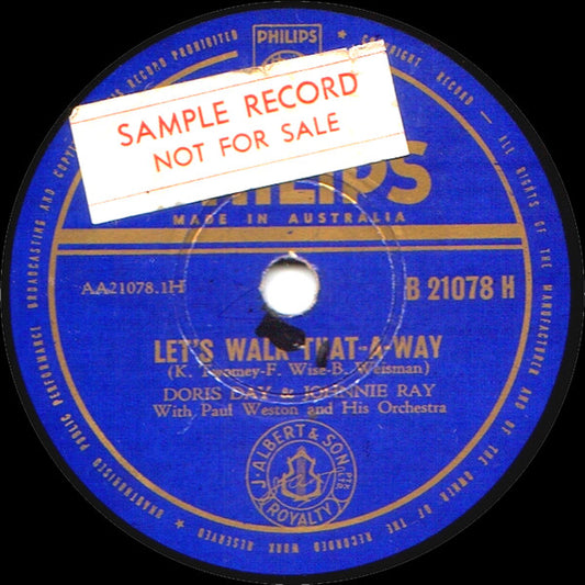 Doris Day - Johnnie Ray : Let's Walk That-A-Way / Candy Lips (Shellac, 10")