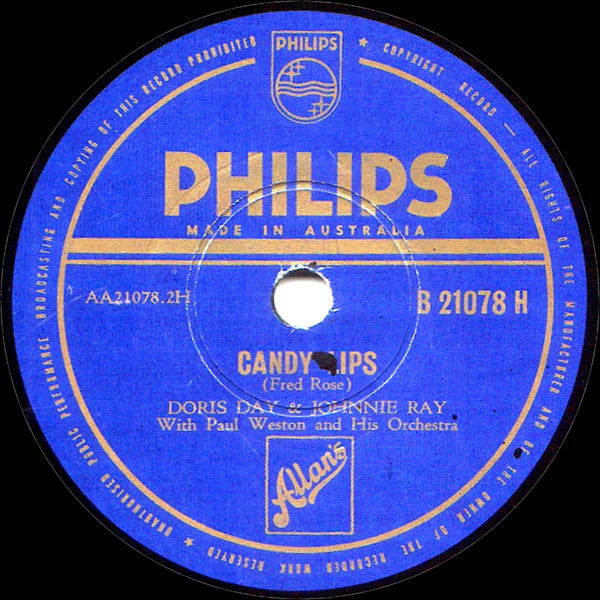 Doris Day - Johnnie Ray : Let's Walk That-A-Way / Candy Lips (Shellac, 10")