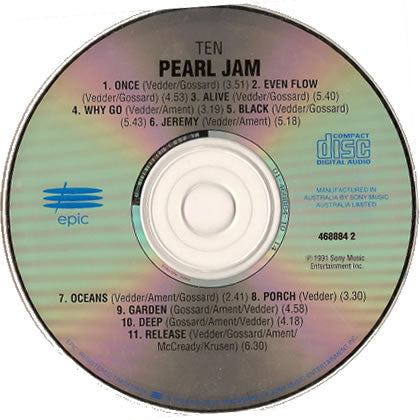 Pearl Jam : Ten (CD, Album, RE, RP, DAD)