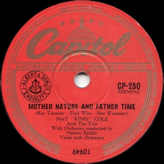 Nat King Cole : Mother Nature And Father Time / Don't Let Your Eyes Go Shopping (For Your Heart) (Shellac, 10")
