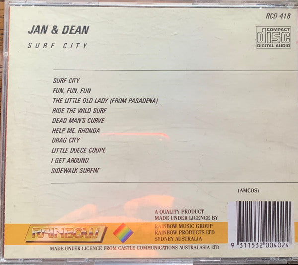 Jan & Dean : Surf City (CD, Album, RE)