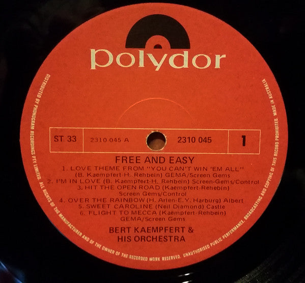 Bert Kaempfert & His Orchestra : Free And Easy (LP, Album)
