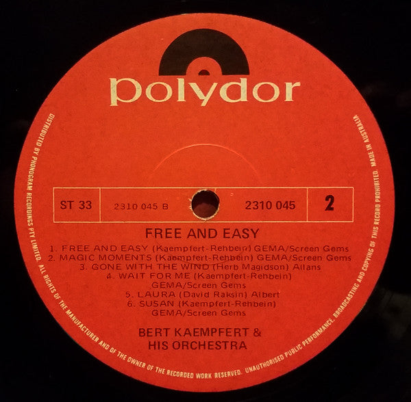 Bert Kaempfert & His Orchestra : Free And Easy (LP, Album)