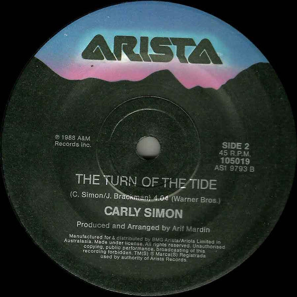 Carly Simon : Let The River Run (7", Single, Promo, Gat)