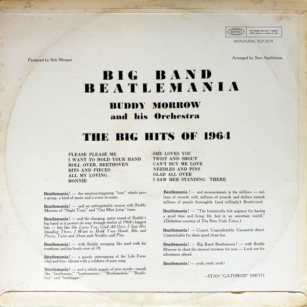 Buddy Morrow And His Orchestra : Big Band Beatlemania (The Big Hits Of 1964) (LP, Album, Mono)