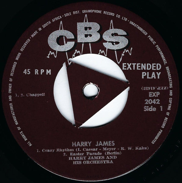 Harry James And His Orchestra : Crazy Rhythm (7", EP, Mono)