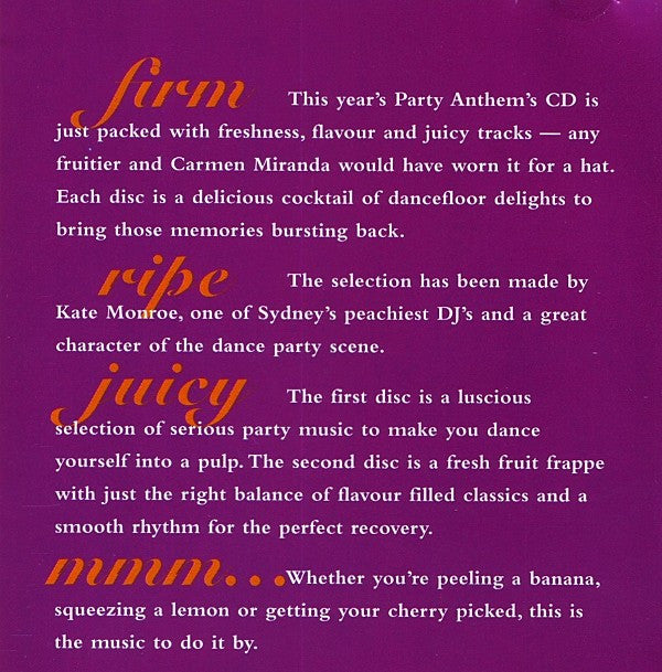 Various Track Selection By Kate Monroe : 1997 Sydney Gay & Lesbian Mardi Gras (Party Anthems Three) (CD, Comp, Mixed + CD, Comp)