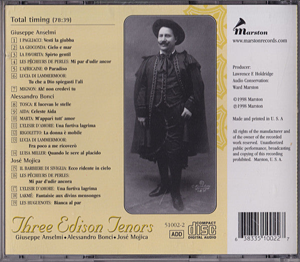 Various : Three Edison Tenors (CD, Comp)