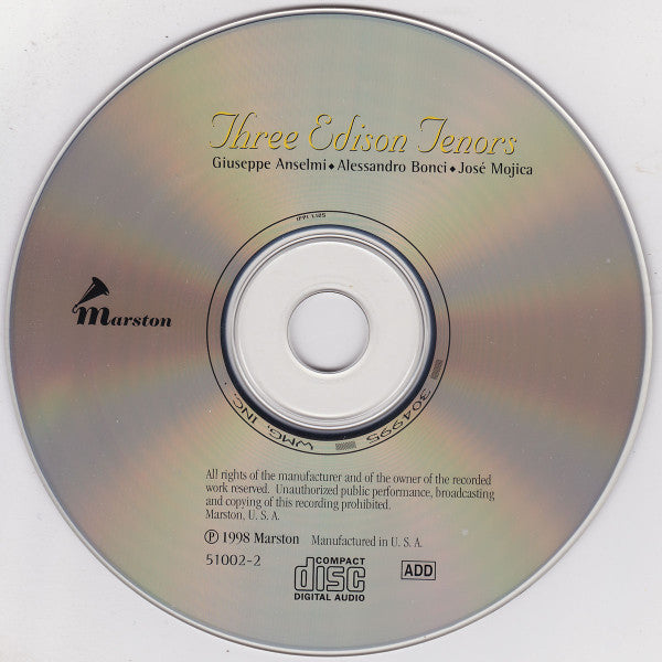 Various : Three Edison Tenors (CD, Comp)