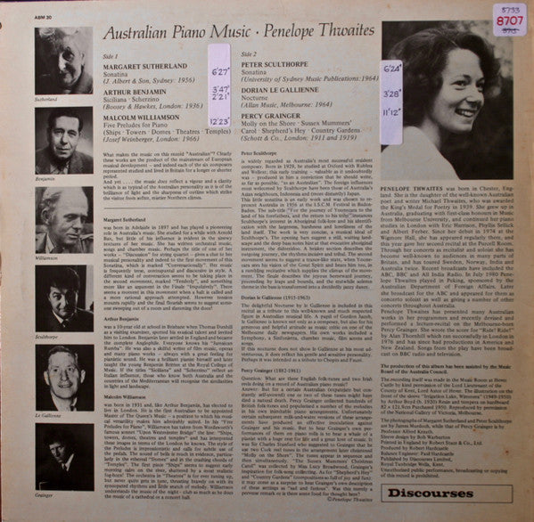 Penelope Thwaites : Australian Piano Music (LP)