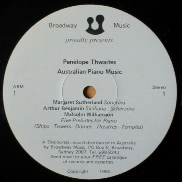 Penelope Thwaites : Australian Piano Music (LP)