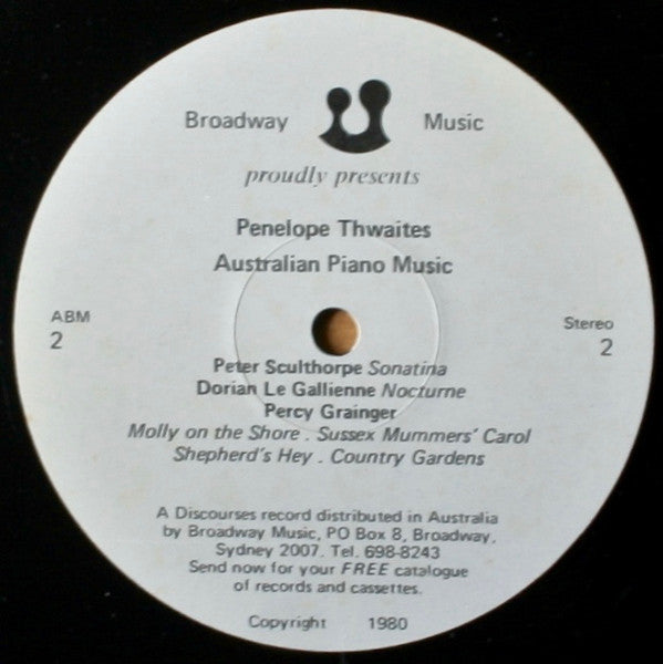 Penelope Thwaites : Australian Piano Music (LP)