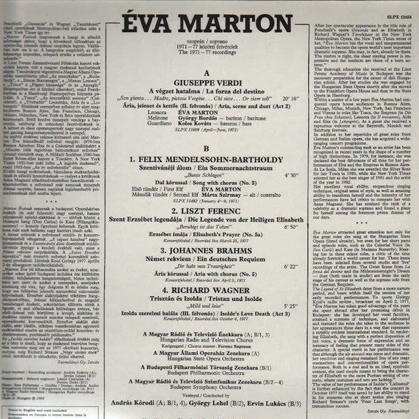 Éva Marton : The 1971-77 Recordings (LP, Album)