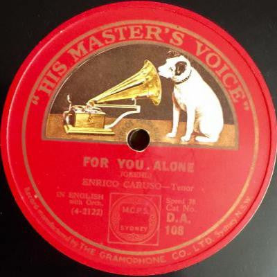 Enrico Caruso : For You Alone / A Dream (Shellac, 10")