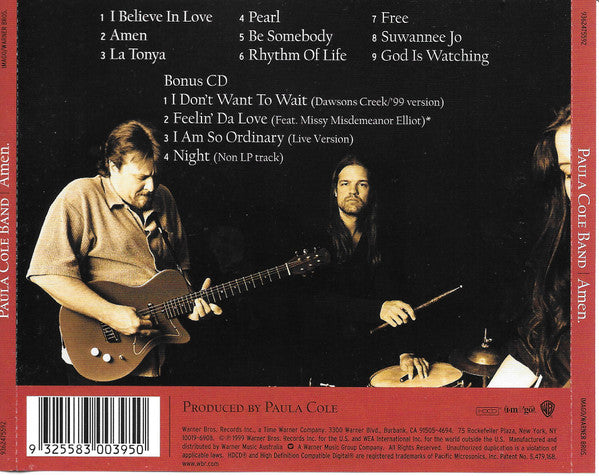 Paula Cole Band : Amen (2xCD, Album)