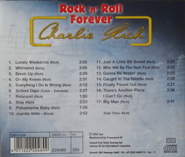 Charlie Rich : Rock 'N' Roll Forever  (CD, Comp)