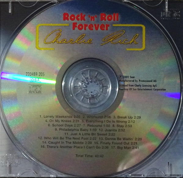 Charlie Rich : Rock 'N' Roll Forever  (CD, Comp)