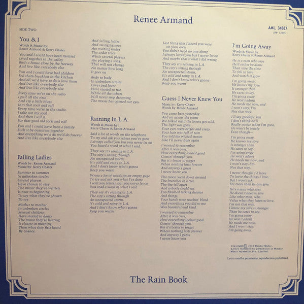 Renee Armand* : The Rain Book (LP, Album)