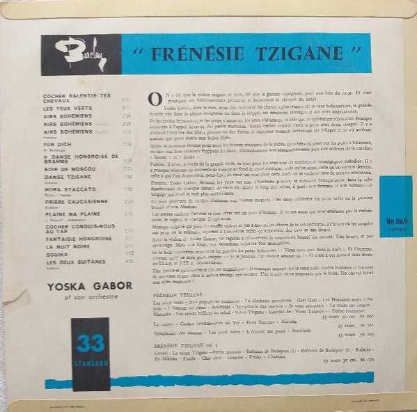 Yoska Gabor Et Son Orchestre* : Frénésie Tzigane Vol.2 (LP, Album)