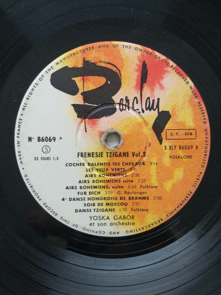 Yoska Gabor Et Son Orchestre* : Frénésie Tzigane Vol.2 (LP, Album)