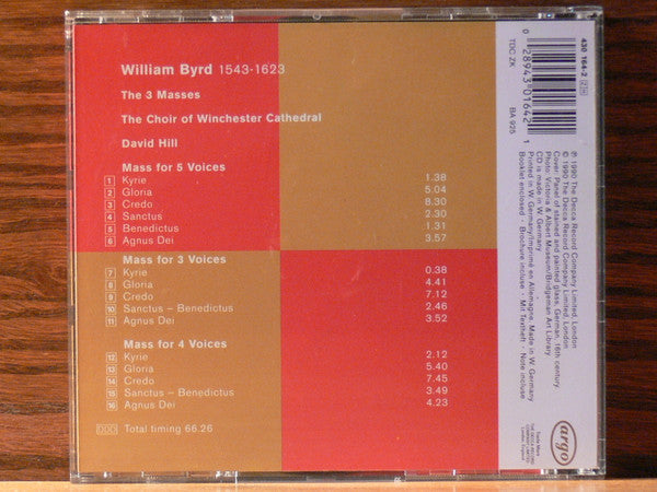 Choir Of Winchester Cathedral* / David Hill, Byrd* : The 3 Masses (CD, Album)