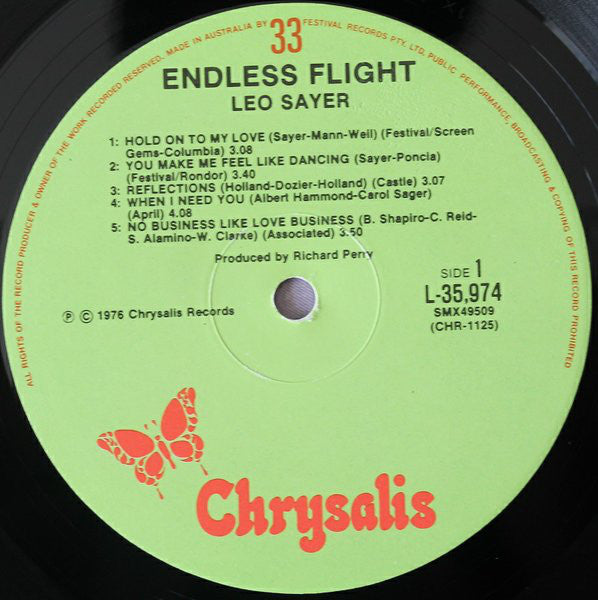 Leo Sayer : Endless Flight (LP, Album, Gre)