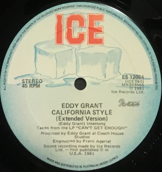 Eddy Grant : Till I Can't Take Love No More  (12", Single)