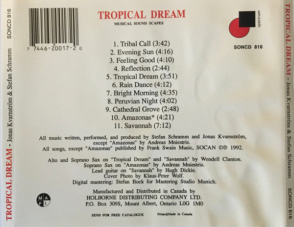 Jonas Kvarnström & Stefan Schramm : Tropical Dream (CD, Album)