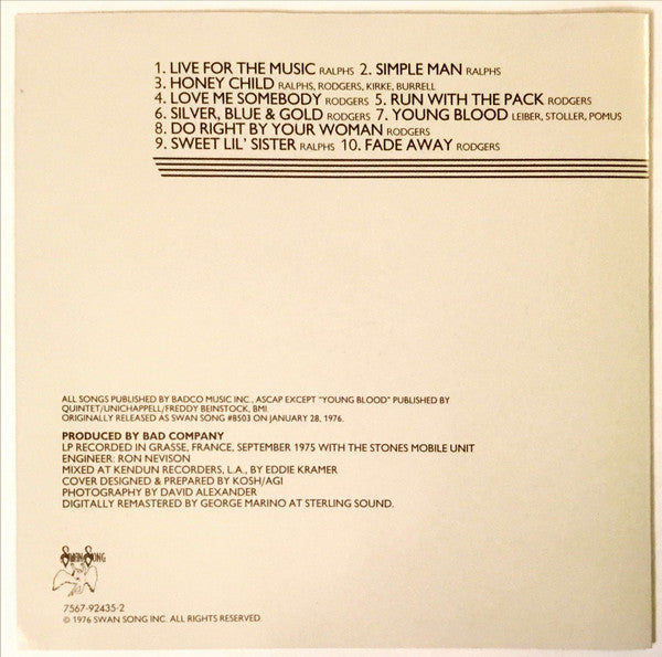 Bad Company (3) : Run With The Pack (CD, Album, RE, RM)