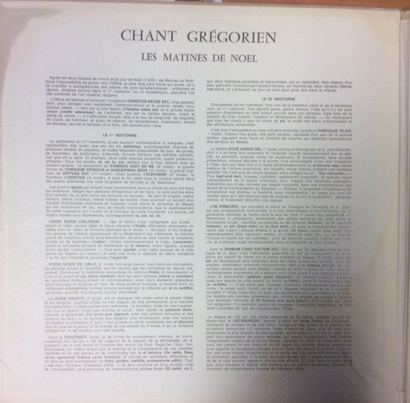Chœur Des Moines De L'Abbaye Saint-Pierre De Solesmes, Dom J. Gajard O.S.B.* : Les Matines De Noël (LP)