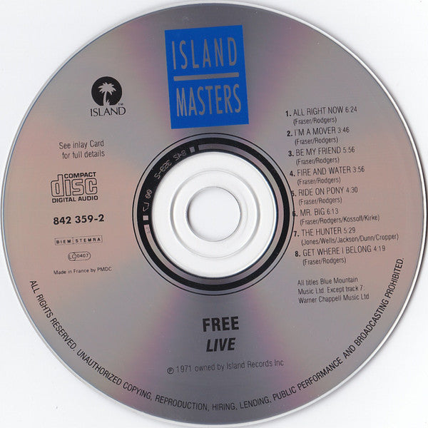 Free : Free Live (CD, Album, RE)
